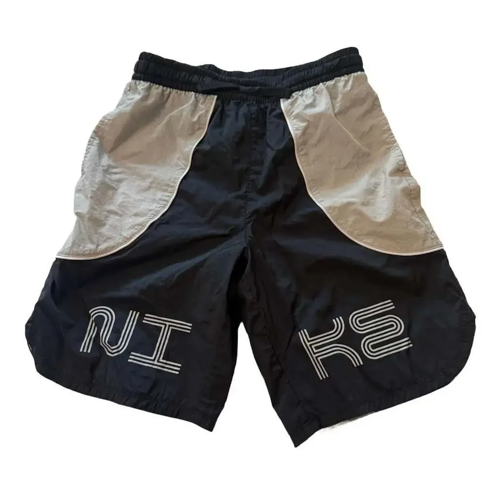 Nike Sportswear Kids Woven Graphic Athletic Shorts Black/Gray Size XL